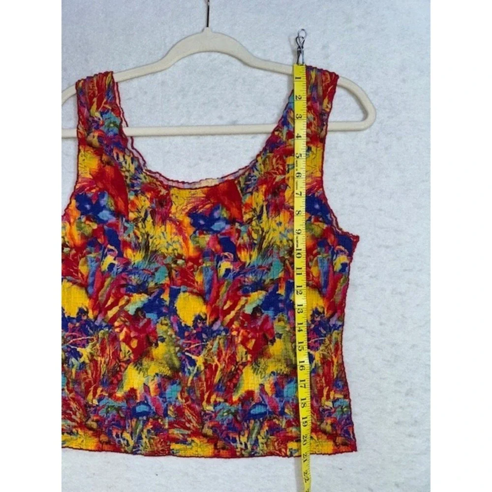Cest Duo‎ 2pc Shell Sheer Shirt Jacket Artsy Parrot Tropical Island Beach LRG